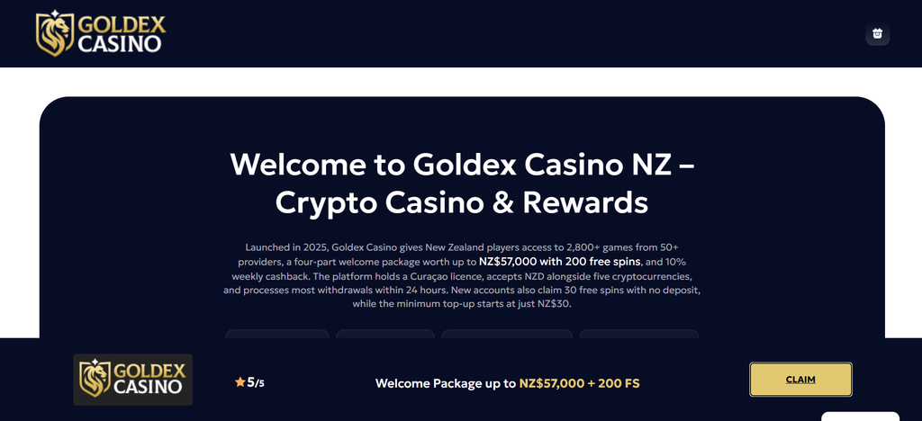Choice between two eligible titles presented on the Goldex Casino page